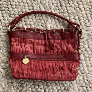 Donald J. Pliner burgundy textured leather purse - EUC